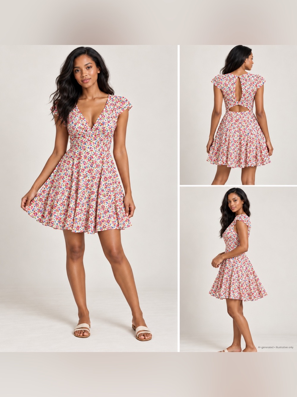 Denim & Supply Ralph Lauren Ditsy cut out dress US 8